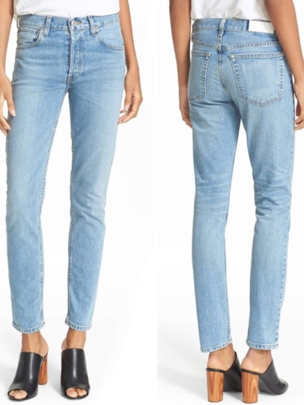 Re/Done Originals Straight Skinny Jeans Light Wash